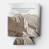 マウンテンロック登山結婚式の引き出物 缶クーラー (正面)