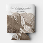 マウンテンロック登山結婚式の引き出物 缶クーラー (裏面)