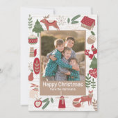 マウンテンロッジホリデーフォークアートウィズフォト シーズンカード (正面)