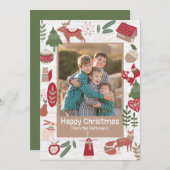 マウンテンロッジホリデーフォークアートウィズフォト シーズンカード (正面/裏面)