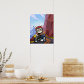 マウンテンロードポスターに乗った猫用バイク ポスター (キッチン)