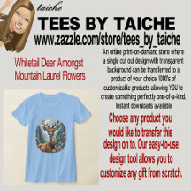 マウンテンローレルの花の中の白い鹿