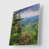 マウンテンローレルアットサンライズ スクエア壁時計 (傾斜)