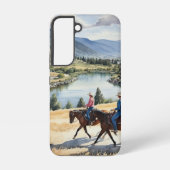 マウンテンワイルダネス湖の馬の乗馬 SAMSUNG GALAXYケース (裏面)