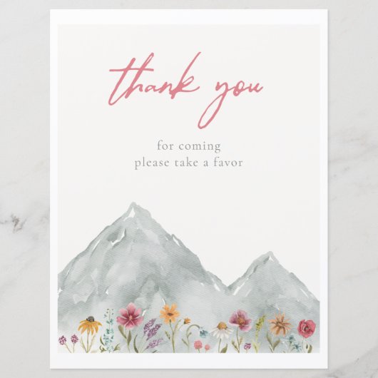 マウンテンワイルドフラワーありがとうごサイン (正面)