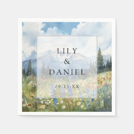 マウンテンワイルドフラワーフローラルミーティングウェディング スタンダードカクテルナプキン