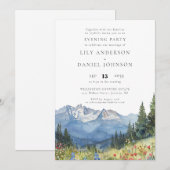 マウンテンワイルドフラワー結婚フローラ夕べパーティー 招待状 (正面/裏面)