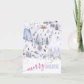 マウンテン忙しスキービレッジメリークリスマス シーズンカード (正面)