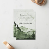 マウンテン悔やみや弔慰葬儀サンキュー ノートカード (正面/裏面インサイチュ)