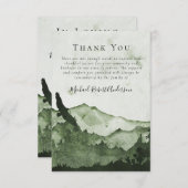 マウンテン悔やみや弔慰葬儀サンキュー ノートカード (正面/裏面)