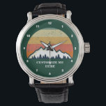 マウンテン登山クールヴィンテージサンセットモノグラム 腕時計<br><div class="desc">祝山登山ツアーこクールこカスタムの時計。探検家グループ全体に合った腕時計を手に入れ、おもしろい探検隊が頂上を征服したことを思い出素晴らしす。山の上の美しいオレンジ威厳のある色の夕日あなたの文字やモノグラムカスタム。</div>