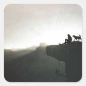 マウンテン登山ヨセミテ動機とユーモア スクエアシール (正面)