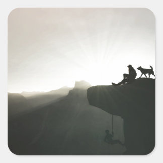 マウンテン登山ヨセミテ動機とユーモア スクエアシール