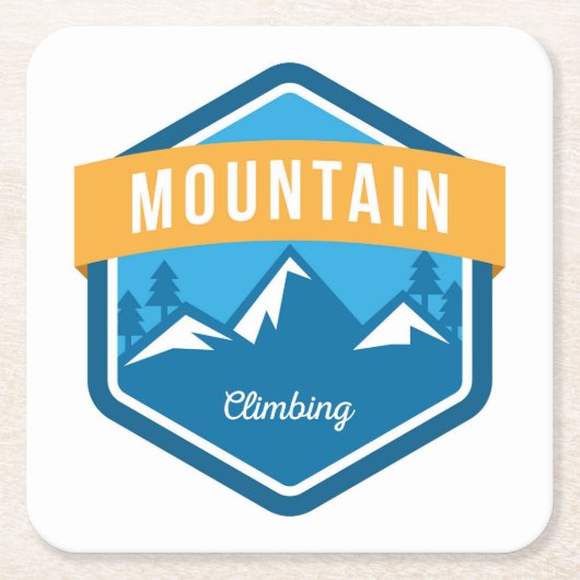 マウンテン登山 スクエアペーパーコースター (正面)