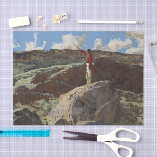 「マウンテン祈りの言葉」ウェスタン・アートby Walter Ufer 薄葉紙 (クラフト)