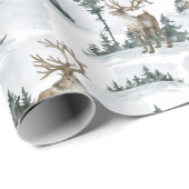 マウンテン素朴ウィンターキャビンクリスマス ラッピングペーパー (ロールコーナー)