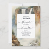 マウンテン素朴ウォーターフォールブライダルシャワー 招待状 (正面)