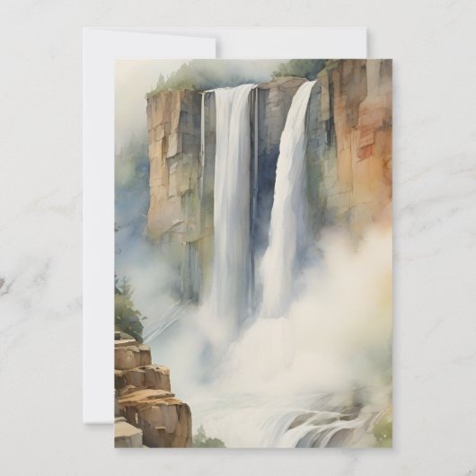 マウンテン素朴ウォーターフォールブライダルシャワー 招待状 (裏面)