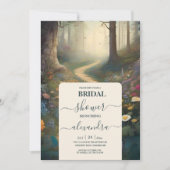 マウンテン素朴ウッドランドフォレストブライダルシャワー 招待状 (正面)