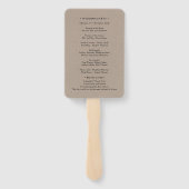 マウンテン素朴ウッドランドフォレスト結婚式 プログラム ハンドファン (裏面)