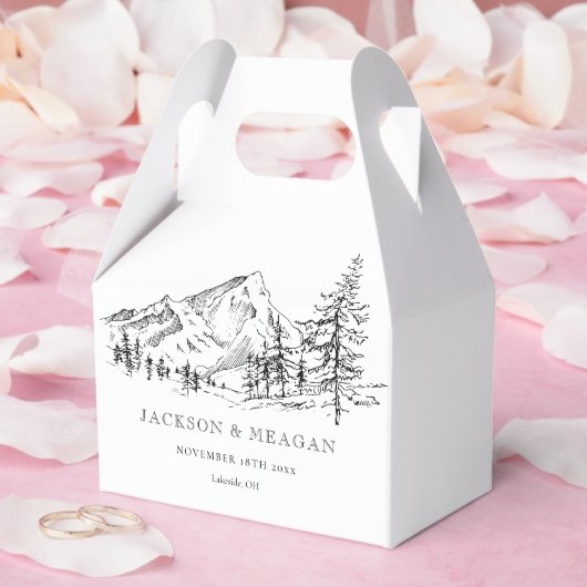 マウンテン素朴ウッドランド結婚式の引き出物ボックス フェイバーボックス (ウェディング)