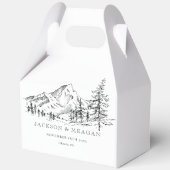 マウンテン素朴ウッドランド結婚式の引き出物ボックス フェイバーボックス (正面)