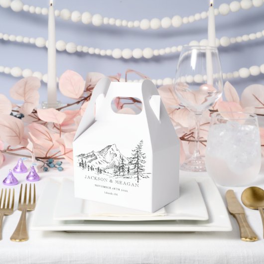 マウンテン素朴ウッドランド結婚式の引き出物ボックス フェイバーボックス (ウェディング)