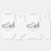 マウンテン素朴ウッドランド結婚式の引き出物ボックス フェイバーボックス (見開き)