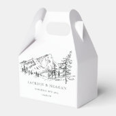マウンテン素朴ウッドランド結婚式の引き出物ボックス フェイバーボックス (裏面サイド)