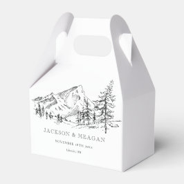 マウンテン素朴ウッドランド結婚式の引き出物ボックス フェイバーボックス