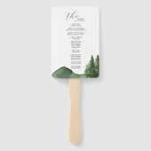 マウンテン素朴ウッドランド結婚式 プログラムカード ハンドファン (裏面)