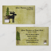 マウンテン素朴カントリーシルエットムース 名刺 (正面/裏面)