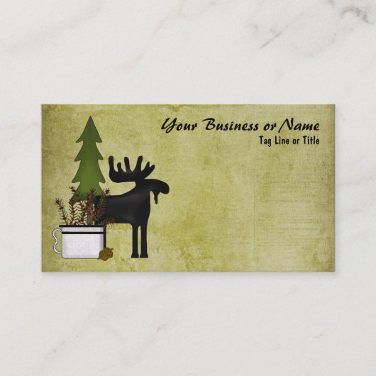 マウンテン素朴カントリーシルエットムース 名刺 (正面)