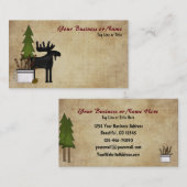 マウンテン素朴カントリームースビジネスカード 名刺 (正面/裏面)