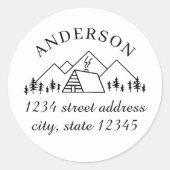 マウンテン素朴キャビンファミリーネーム差出人住所 ラウンドシール (正面)