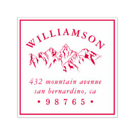 マウンテン素朴スケッチ差出人住所 セルフインキングスタンプ