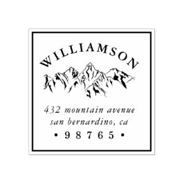 マウンテン素朴スケッチ差出人住所 ラバースタンプ