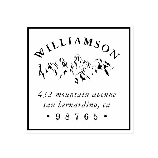 マウンテン素朴スケッチ差出人住所 ラバースタンプ (インプリント)