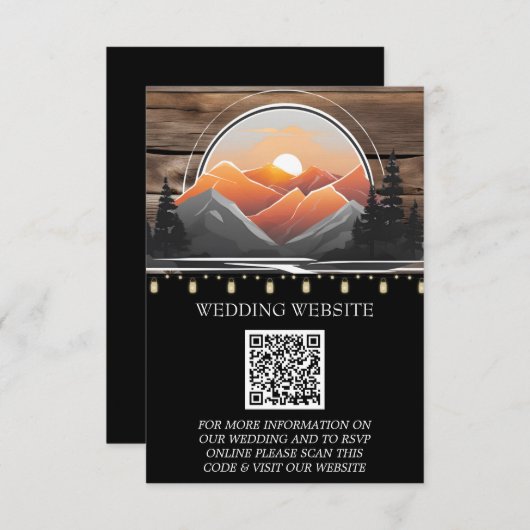 マウンテン素朴バレーフォレストサンセット自然 エンクロージャーカード (正面/裏面)