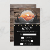 マウンテン素朴バレーフォレストサンセット自然 出欠カード (正面/裏面)