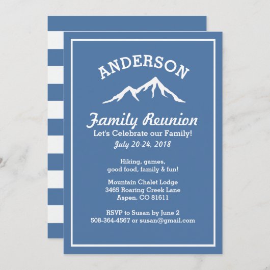 マウンテン素朴ファミリー懇親会旅行が集まる 招待状 (正面/裏面)