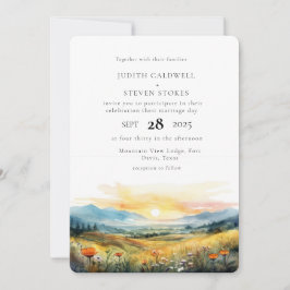 マウンテン素朴フォレスト結婚式招待状 招待状