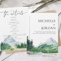 マウンテン素朴フォレスト結婚式招待状