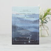 マウンテン素朴ブルー結婚式招待状 招待状 (スタンド正面)