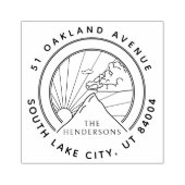 マウンテン素朴ランドスケープファミリー差出人住所 ラバースタンプ (インプリント)