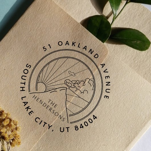 マウンテン素朴ランドスケープファミリー差出人住所 ラバースタンプ