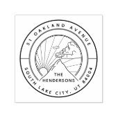 マウンテン素朴ランドスケープラウンド差出人住所 セルフインキングスタンプ (デザイン)