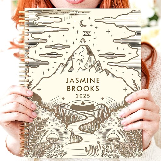 マウンテン素朴ランドスケープ名前をカスタムする プランナー手帳