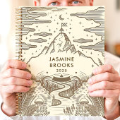 マウンテン素朴ランドスケープ名前をカスタムする プランナー手帳