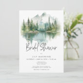 マウンテン素朴レイクウォーターカラーブライダルシャワー 招待状 (スタンド正面)
